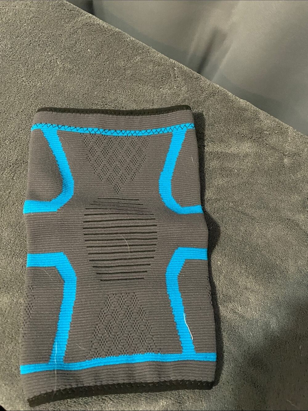 Gray and Blue Men's Compression Knee Support Sleeve